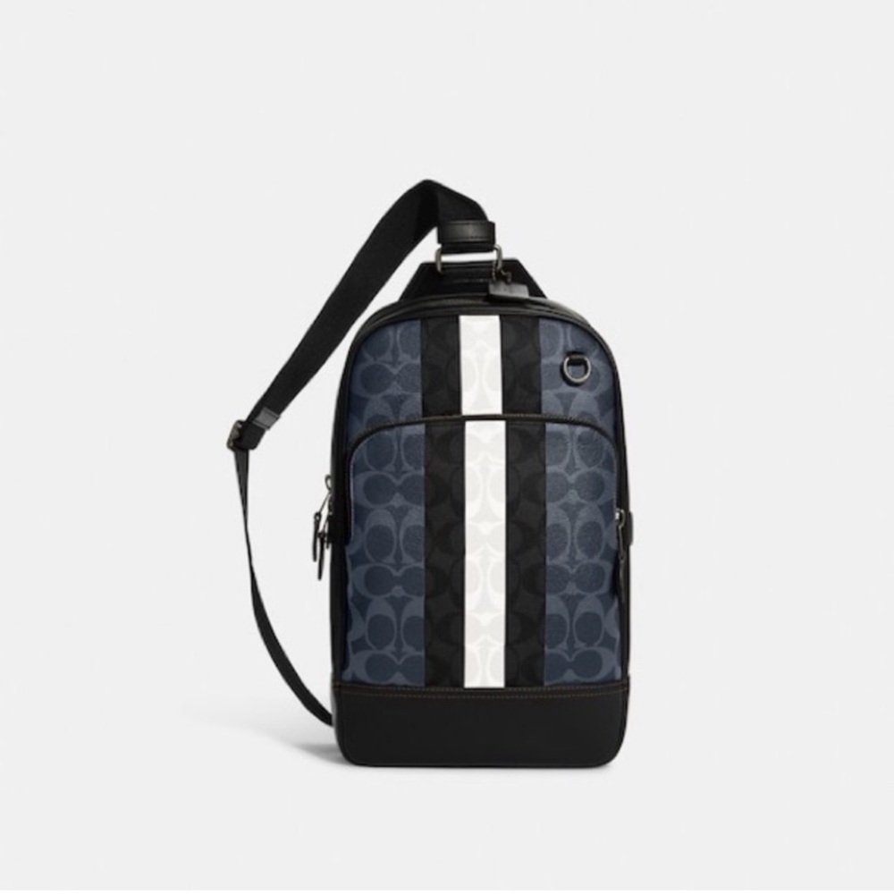 Coach Graham Pack In Blocked Signature Canvas With Varsity
Stripe